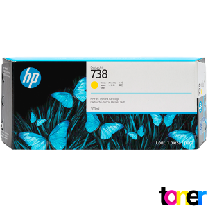 Cartucho de Tinta HP 738 Designjet T850, T950  676M8A Yellow 300ml